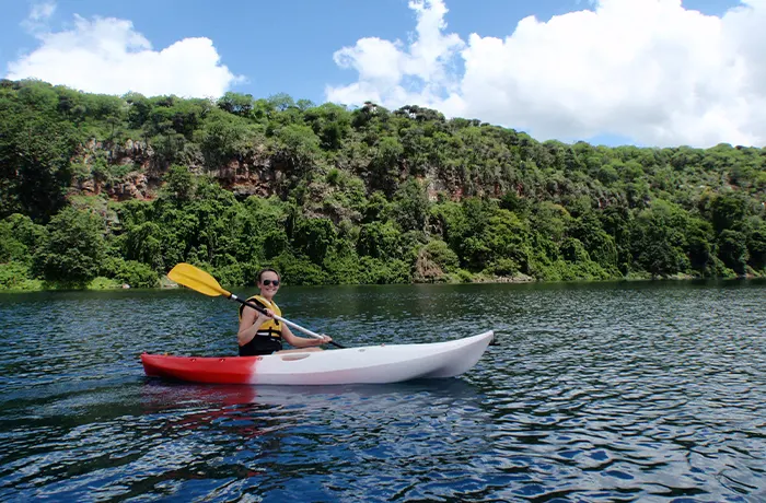 Canoening in Lake Chala during the day trip