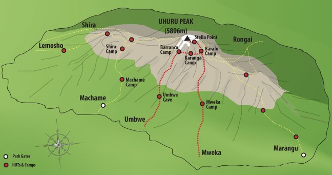 Umbwe Route Map